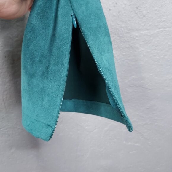 Anthropologie Avec Les Filles Pants Small Arden Slim Faux Suede Green Zip Ankle - Picture 7 of 16